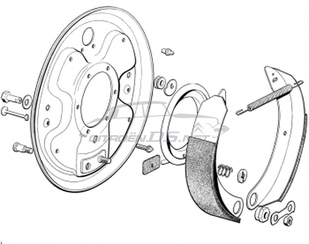 Rear brake shoe locating pin, Berline