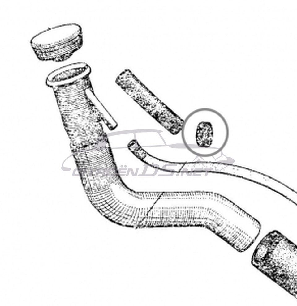 Ventilation of the tank Rubber feed-through in the tank ear