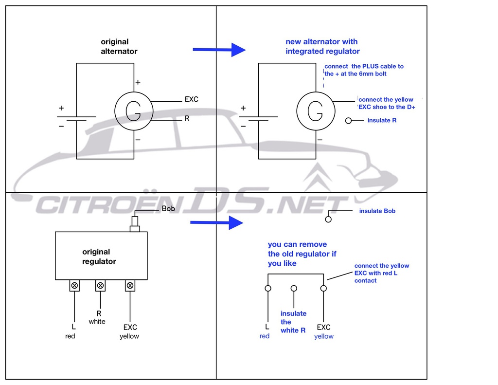 connect the new 70a alternator