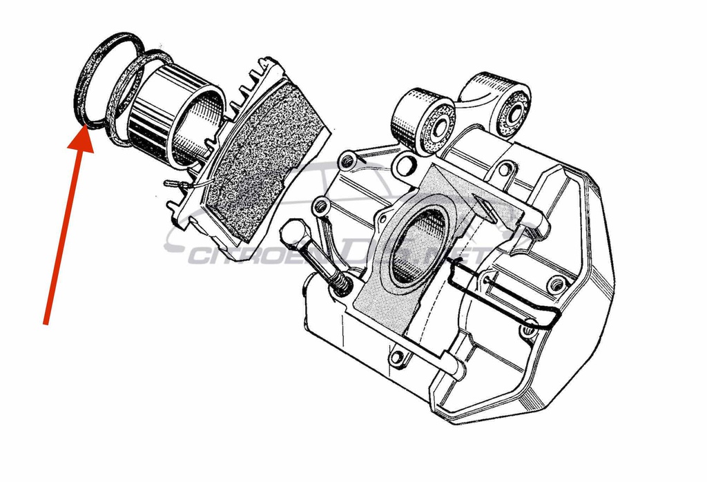 O-Ring Bremssattel 09/1965-09/1966 LHS, N.O.S.