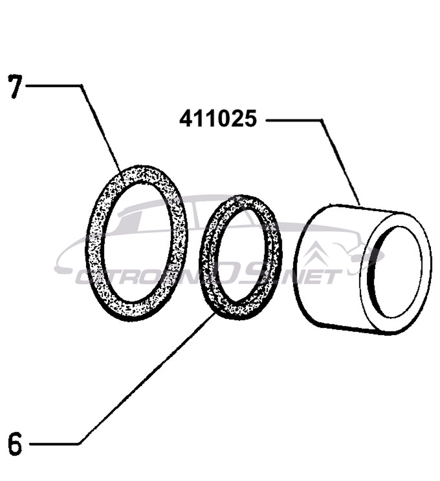 Front brake caliper gasket set, 1967-1975