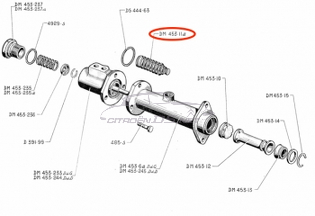 Master cylinder spring ID 1957-1961.