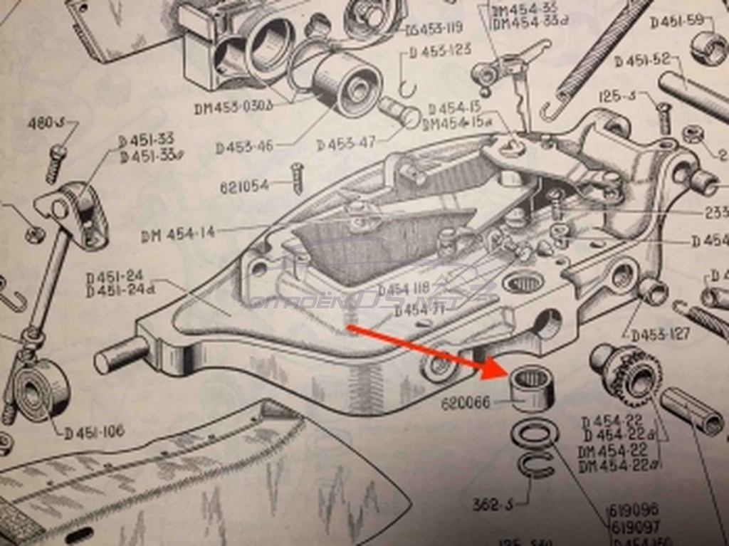 Needle bearing floating brake caliper 1955-'65.