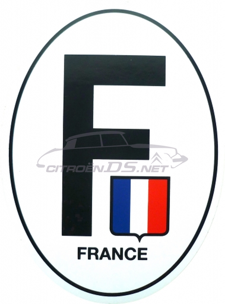 Autocollant &quot;F&quot; France, oval 115x85mm