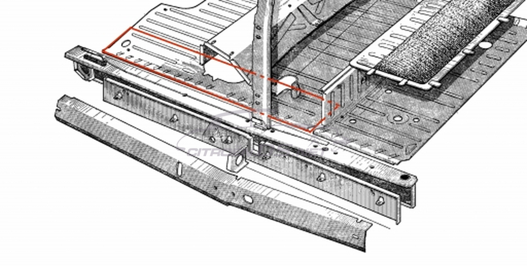 Longeron de plancher comme l'origine gauche large