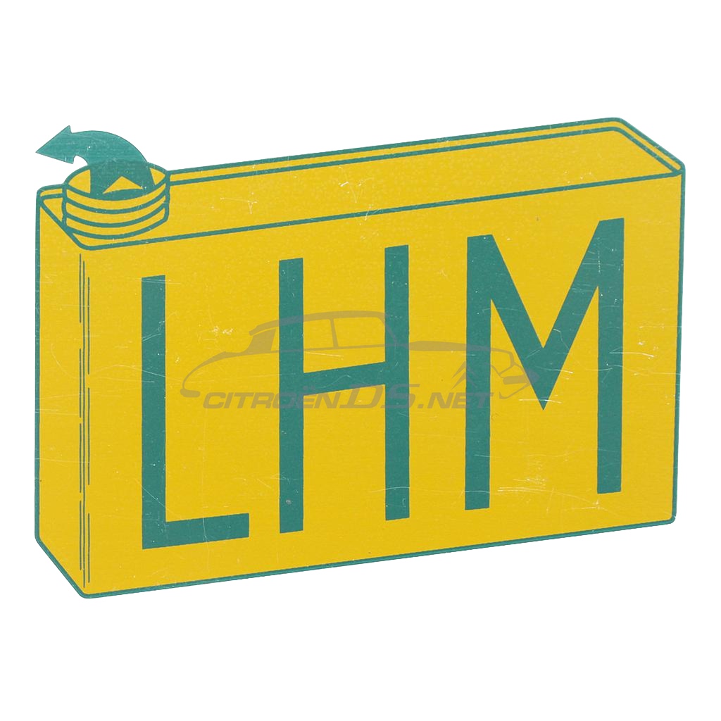 Plaque alu sur bocal &quot;LHM&quot; / fond jaune