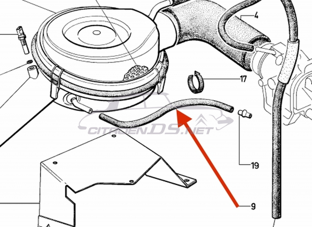 Tubo flessibile di ventilazione Ventilazione Coperchio valvola -&gt; Filtro aria