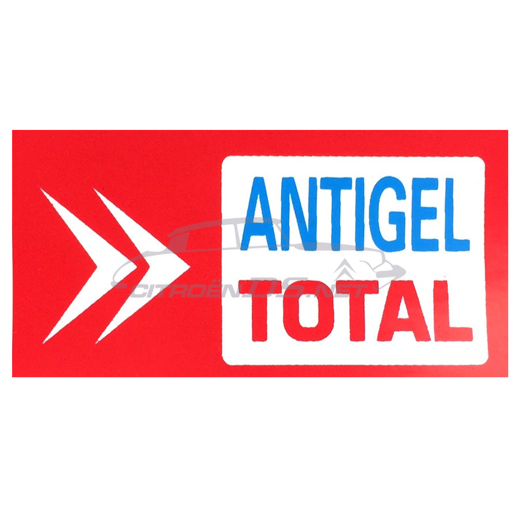 Autocollant &quot;ANTIGEL TOTAL&quot; sur radiateur