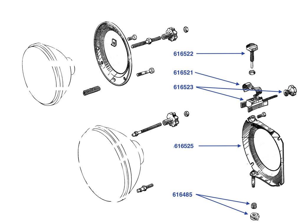 Support plate for additionnal headlight right