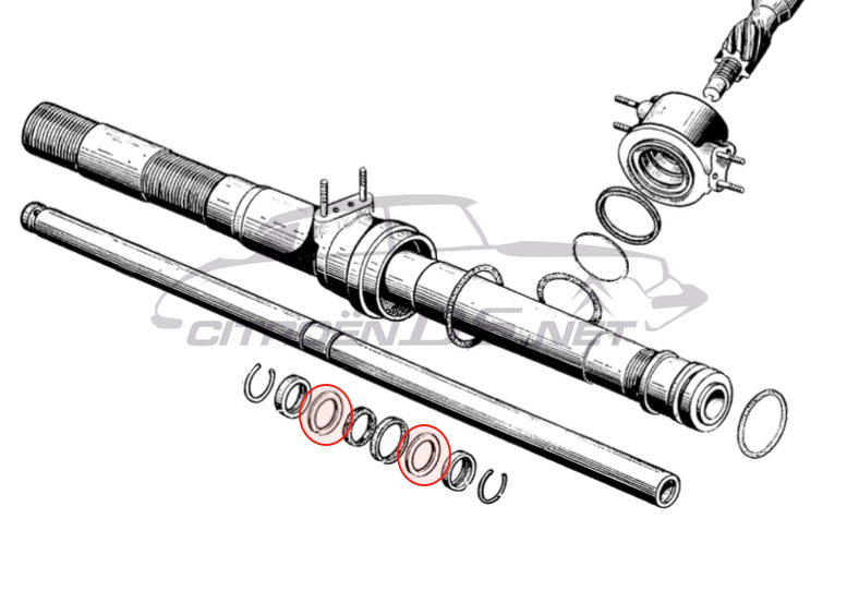 Rilsan sealing ring in steering rack &lt;-07/1967