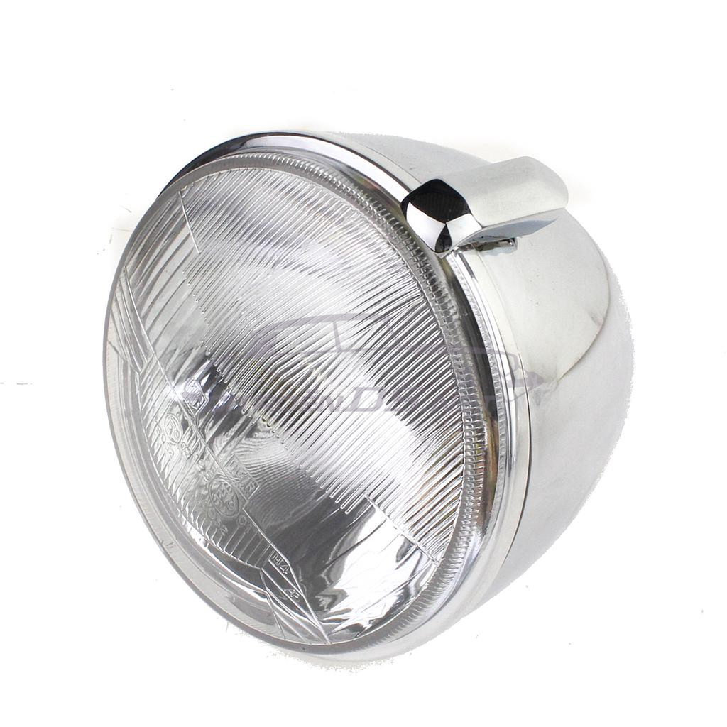 Chromed headlamp with H4 reflector, complete