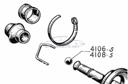 [309249] Front suspension cylinder pushrod ball, 1955-05/1970