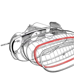 [616111] Headlight glass / wing seal, set of 2