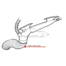 [205747] Heizungsschlauch zu Frontscheibenbelüftungskanal, 1969-1975