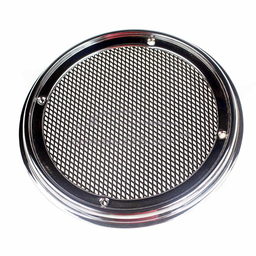 [815798] Speaker grille for parcel shelf. Chrome ring with black grille