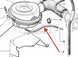 [205451] Tubo flessibile di ventilazione Ventilazione Coperchio valvola -&gt; Filtro aria