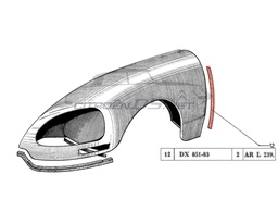 [514062] Caoutchouc de joue d'aile AV 1968-1975, paire, pièce Citroën d'origine