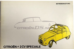 [918297] Istruzioni per l'uso 2CV Special, ORIGINALE,  l'edizione tedesca